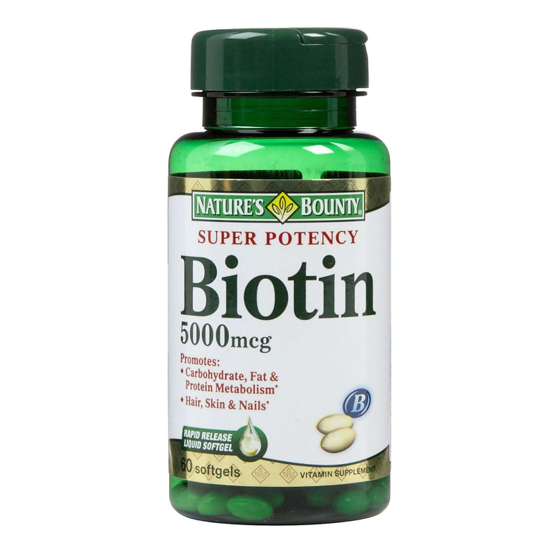 Biotin Supplement Nature's Bounty® Vitamin B7 5,000 mcg Strength Softgel 72 per Bottle | SurgiMac Dental Supply