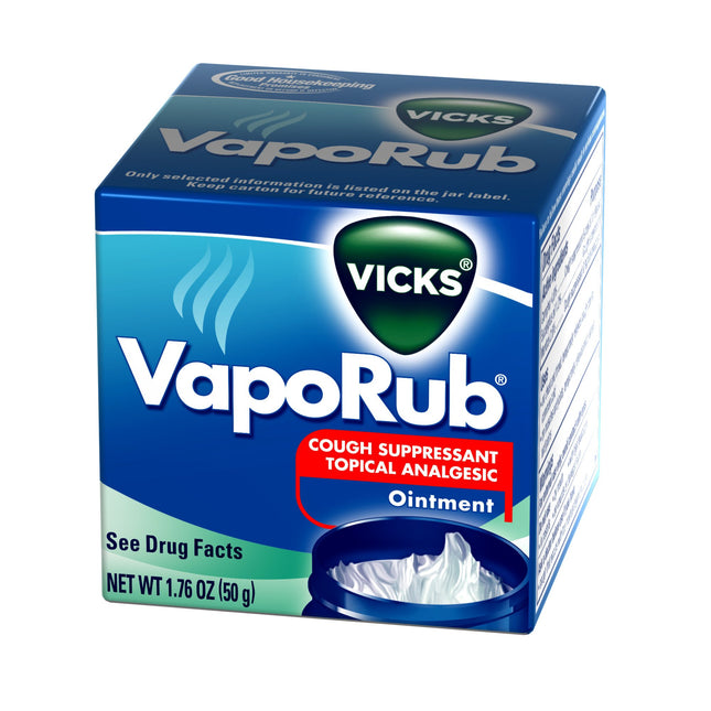 Chest Rub Vicks VapoRub 4.8% - 1.2% - 2.6% Strength Ointment 1.76 oz.