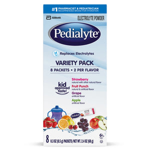 Oral Electrolyte Solution Pedialyte Powder Packs Fruit Punch / Grape / Apple / Strawberry Flavor Electrolyte 56090-2