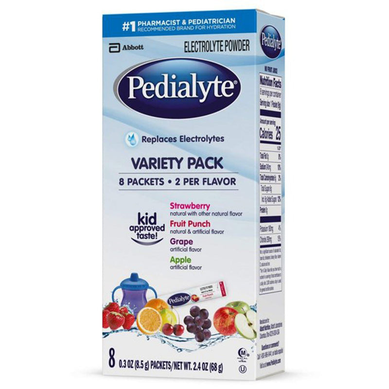 Oral Electrolyte Solution Pedialyte Powder Packs Fruit Punch / Grape / Apple / Strawberry Flavor Electrolyte 56090-2