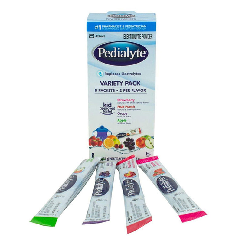Oral Electrolyte Solution Pedialyte Powder Packs Fruit Punch / Grape / Apple / Strawberry Flavor Electrolyte 56090-2