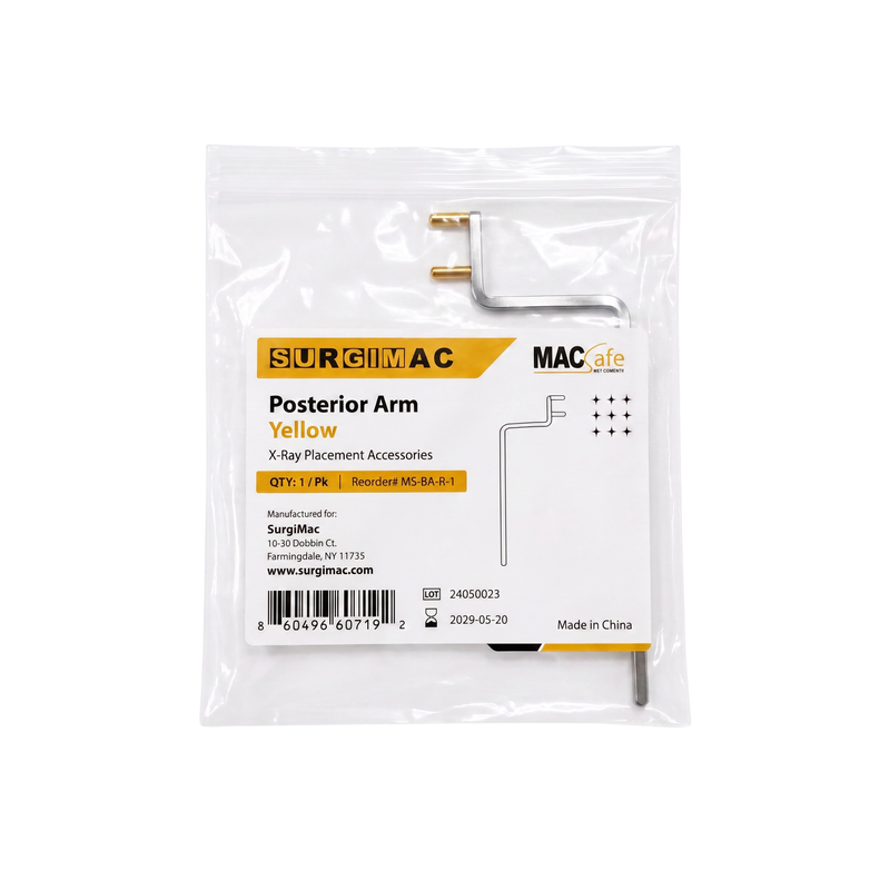 SurgiMac X-Ray Positioning Arm, Posterior, Yellow Prongs, MacSafe, 1/Pk, 500pk/Case
