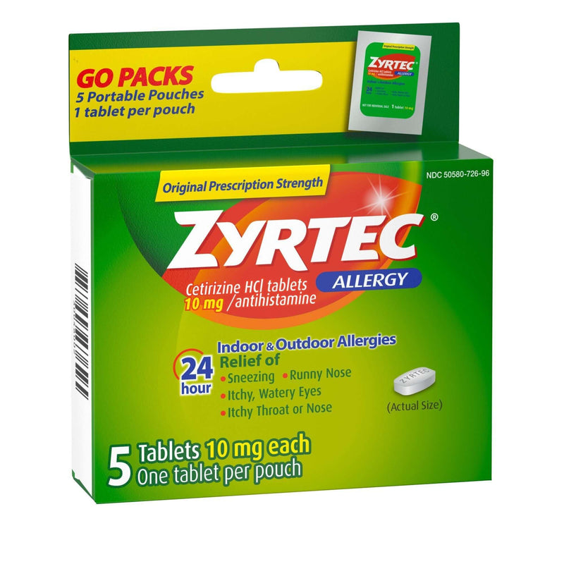 Allergy Relief Zyrtec 10 mg Strength Tablet 14 per Box 30312547204300