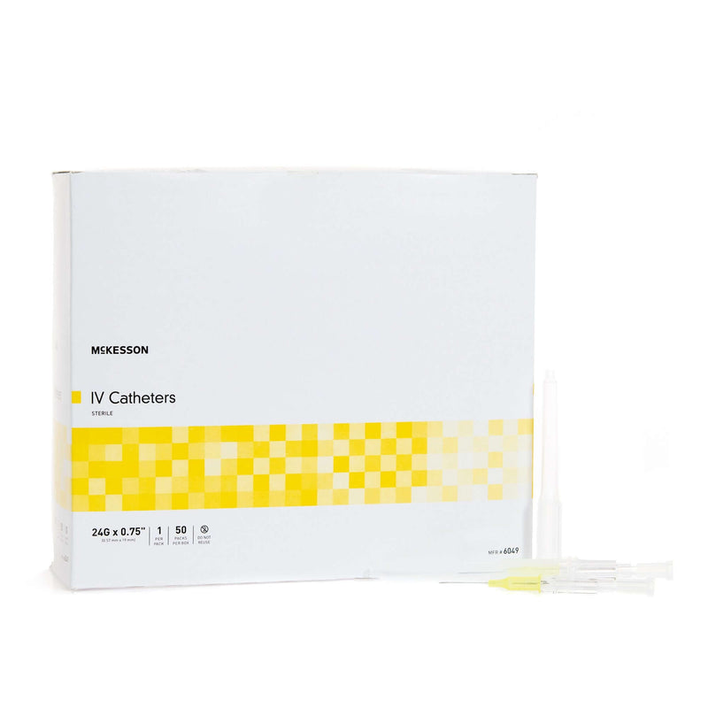 Peripheral IV Catheter McKesson 24 Gauge 0.75 Inch Without Safety 6049-1