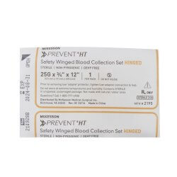 McKesson Prevent Blood Collection Set 25 Gauge 3/4 Inch Needle Length Safety Needle 12 Inch Tubing Sterile | SurgiMac Dental Supply