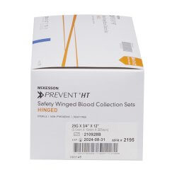 McKesson Prevent Blood Collection Set 25 Gauge 3/4 Inch Needle Length Safety Needle 12 Inch Tubing Sterile | SurgiMac Dental Supply