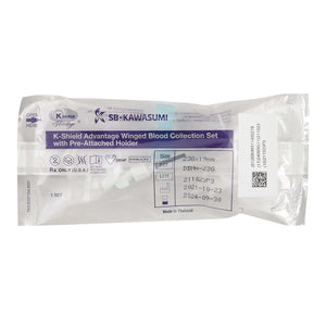 K-Shield Advantage Blood Collection Set with Holder 23 Gauge 3/4 Inch Needle Length Safety Needle 12 Inch Tubing Sterile | SurgiMac Dental Supply