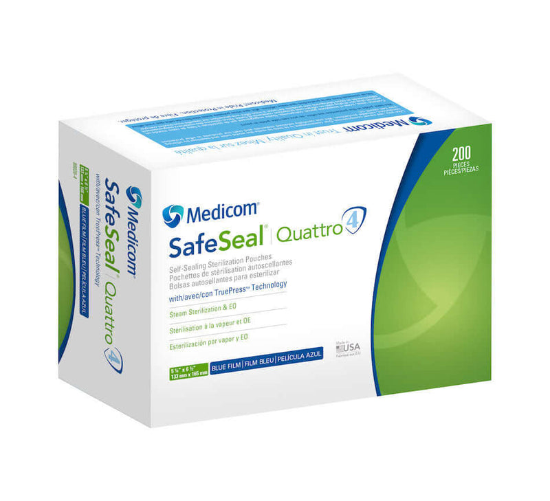 Quattro Sterilization Pouch, 200/Bx, 6 Bx/Cs 88000-4