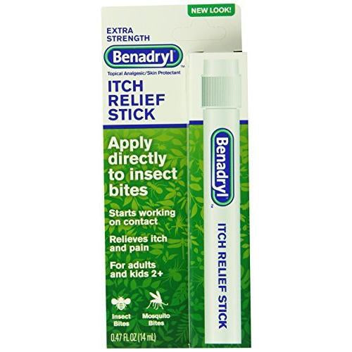 J & J Sales | Itch Relief Benadryl 2% - 0.1% Strength Liquid 0.47 oz. Stick | 00501320433