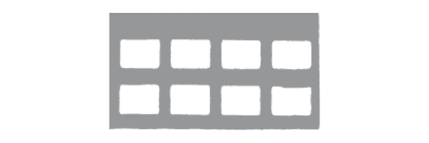 Flow Dental GreyLight Film Mounts Plastic/Grey 2 Rows, 8 Window Horizontal, Size 2, box