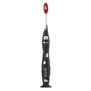 GUM Monsterz Junior Toothbrush W/Suction Cup, Ages 5+, Assorted Colors, 1 Dozen 902P