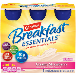 Oral Supplement Carnation Breakfast Essentials Creamy Strawberry Flavor Liquid 12230500-1