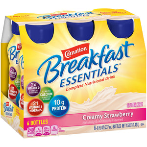 Oral Supplement Carnation Breakfast Essentials Creamy Strawberry Flavor Liquid 12230500-1