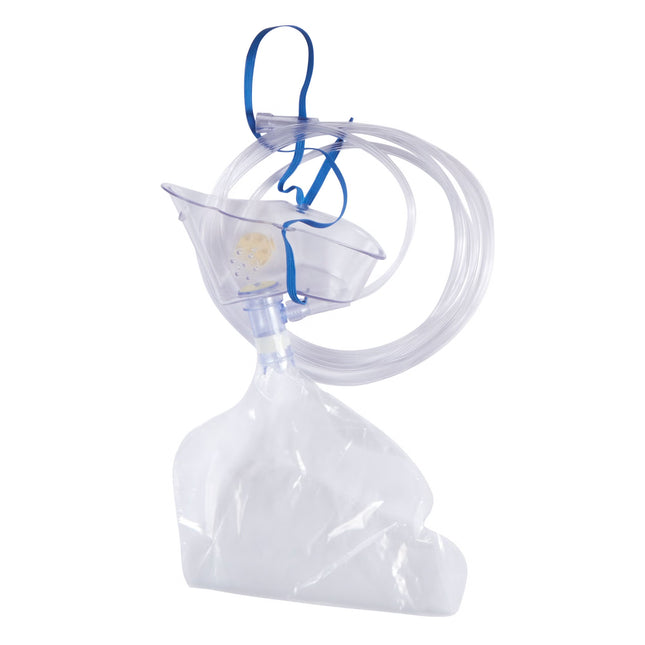 NonRebreather Oxygen Mask McKesson Elongated Style Adult One Size Fits Most Adjustable Head Strap / Nose Clip