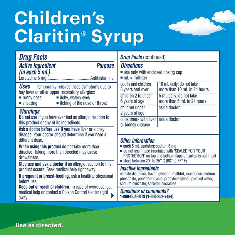 Claritin Grape Flavored Kids Allergy Relief 81099