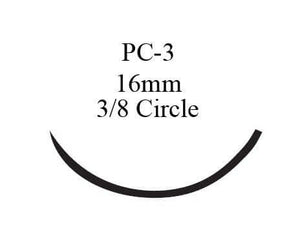 Prolene™ Polypropylene PC-3 3/8 Circle Precision Conventional Cutting Needle Size 4-0 Monofilament | SurgiMac Dental Supply