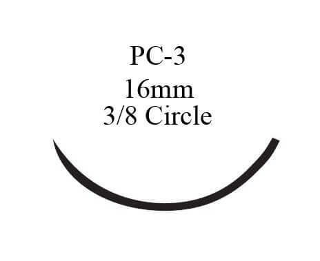 Prolene™ Polypropylene PC-3 3/8 Circle Precision Conventional Cutting Needle Size 4-0 Monofilament | SurgiMac Dental Supply