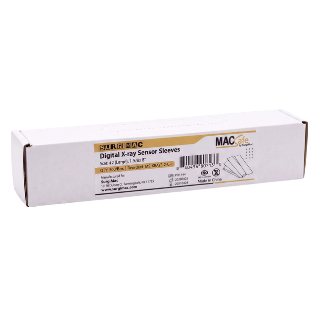 SurgiMac Digital Xray Sensor Sleeves Size #2 (Large), 1-5/8x 8", MacSafe, 500/bx, 36bx/Case