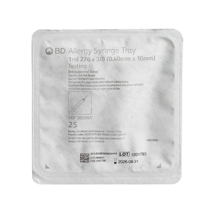 Standard Allergy Tray PrecisionGlide 1 mL 3/8 Inch 27 Gauge NonSafety Thin Wall