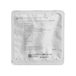 BD PrecisionGlide 1 mL Standard Allergy Tray - 27 Gauge, 3/8 Inch Non-Safety Thin Wall Needle | SurgiMac Dental Supply