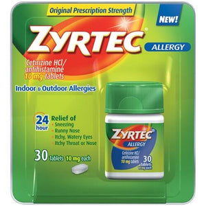 Allergy Relief Zyrtec 10 mg Strength Tablet 14 per Box 30312547204362-1