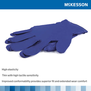 Exam Glove McKesson Confiderm 3.0 250 per Box NonSterile Nitrile Standard Cuff Length Textured Fingertips Blue Chemo Tested / Fentanyl Tested