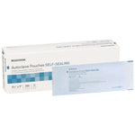 Sterilization Pouch McKesson Ethylene Oxide (EO) Gas / Steam 3-1/2 X 9 Inch Transparent Blue / White Self Seal Paper / Film | SurgiMac Dental Supply