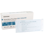 Sterilization Pouch McKesson Ethylene Oxide (EO) Gas / Steam 5-1/4 X 10 Inch Transparent Blue / White Self Seal Paper / Film | SurgiMac Dental Supply