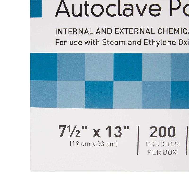 Sterilization Pouch McKesson Ethylene Oxide (EO) Gas / Steam 7-1/2 X 13 Inch Transparent Blue / White Self Seal Paper / Film | SurgiMac Dental Supply