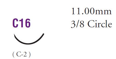 Nonabsorbable Suture with Needle LOOK Silk C16 3/8 Circle Reverse Cutting Needle Size 3 - 0 Braided | 795B | Corza Medical | SurgiMac