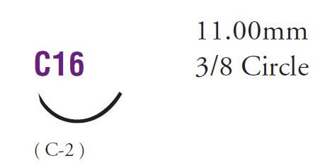 Nonabsorbable Suture with Needle LOOK Silk C16 3/8 Circle Reverse Cutting Needle Size 3 - 0 Braided 795B