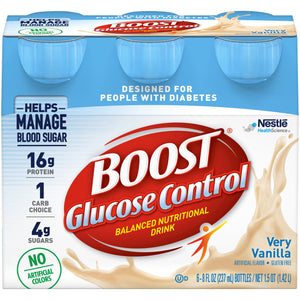 Oral Supplement Boost Glucose Control Very Vanilla Flavor Liquid Bottle 00041679157800-1