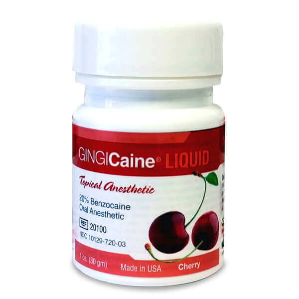 GINGICaine Topical Anesthetic Liquid 20% Benzocaine, Cherry | SurgiMac Dental Supply