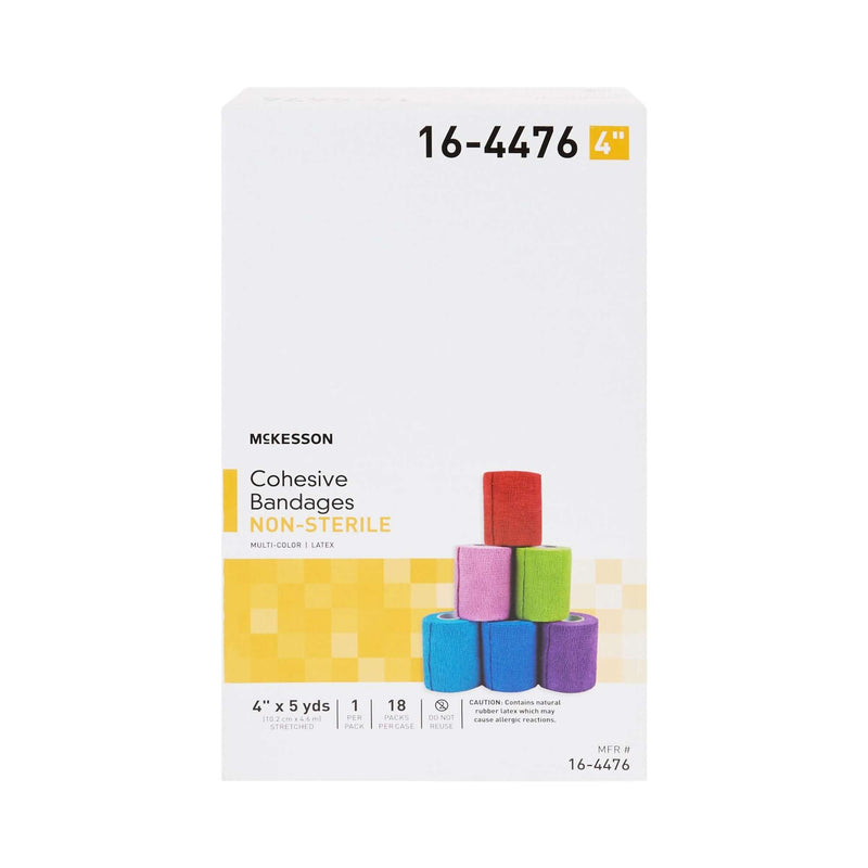 Cohesive Bandage McKesson 4 Inch X 5 Yard Self-adherent Closure Purple / Pink / Green / Light Blue / Royal Blue / Red NonSterile Standard Compression | SurgiMac Dental Supply