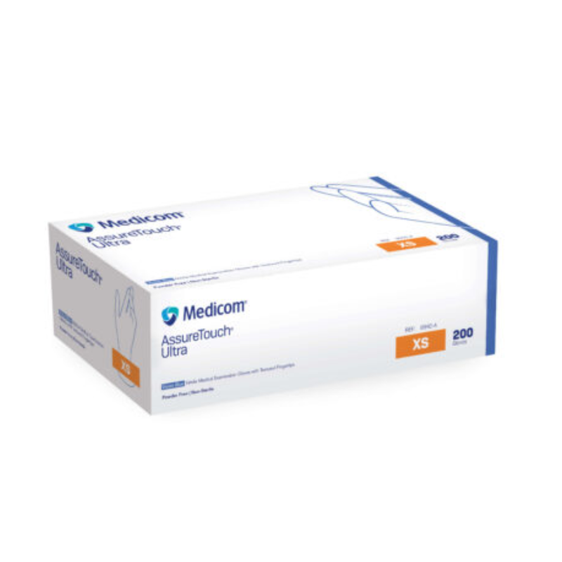 AssureTouch Ultra Nitrile Exam Gloves, PF, Latex-free, Textured fingertips, Violet Blue, 200/bx, 10 bx/cs