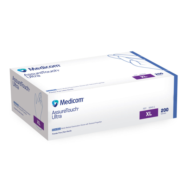 AssureTouch Ultra Nitrile Exam Gloves, PF, Latex-free, Textured fingertips, Violet Blue, 200/bx, 10 bx/cs