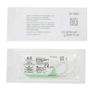 Ethilon Nylon PC-3 3/8 Circle Precision Conventional Cutting Needle Size 4-0 Monofilament | SurgiMac Dental Supply