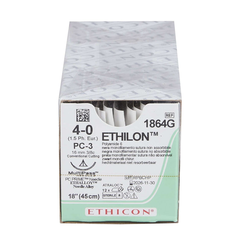 Ethilon Nylon PC-3 3/8 Circle Precision Conventional Cutting Needle Size 4-0 Monofilament | SurgiMac Dental Supply
