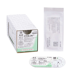Ethilon Nylon PC-3 3/8 Circle Precision Conventional Cutting Needle Size 4-0 Monofilament | SurgiMac Dental Supply