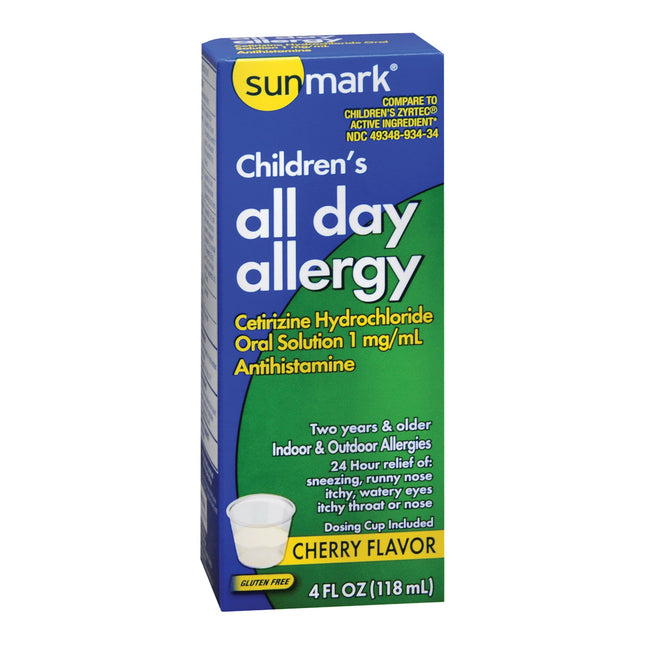 McKesson | Allergy Relief sunmark 1 mg / mL Strength Oral Solution 4 oz. | 49348093434