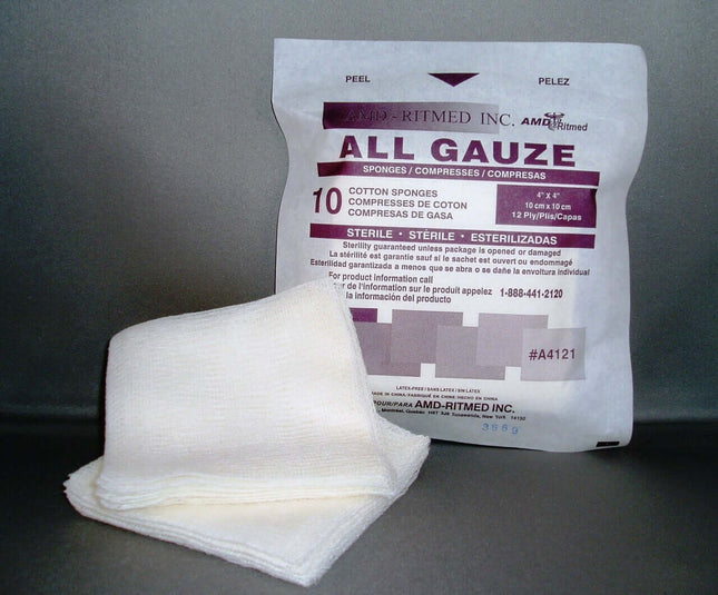 Gauze Sponge, 2" x 2", 12-Ply, Sterile, 2S, 50/Bx, 30 Bx/Cs B2120