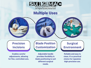 SurgiMac Movable Adjustable Scalpel Blade Handle, Stainless Steel, Pro Series, 1/Pk | SurgiMac Dental Supply