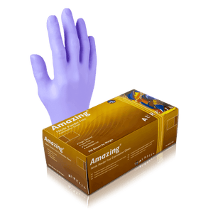 Aurelia Amazing Nitrile Violet Powder-Free Gloves, Finger Tip Texture - 10bx/Case | SurgiMac Dental Supply