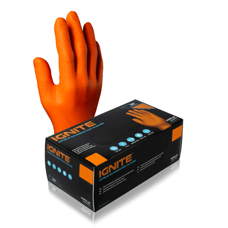 Aurelia Ignite Nitrile Exam Gloves, Latex Free - 10bx/Case | SurgiMac Dental Supply