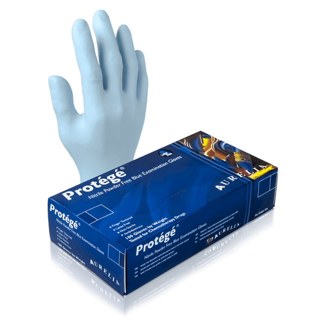 Aurelia Protégé Nitrile Exam Gloves, Latex Free, Finger Tip Texture - 10bx/Case | SurgiMac Dental Supply