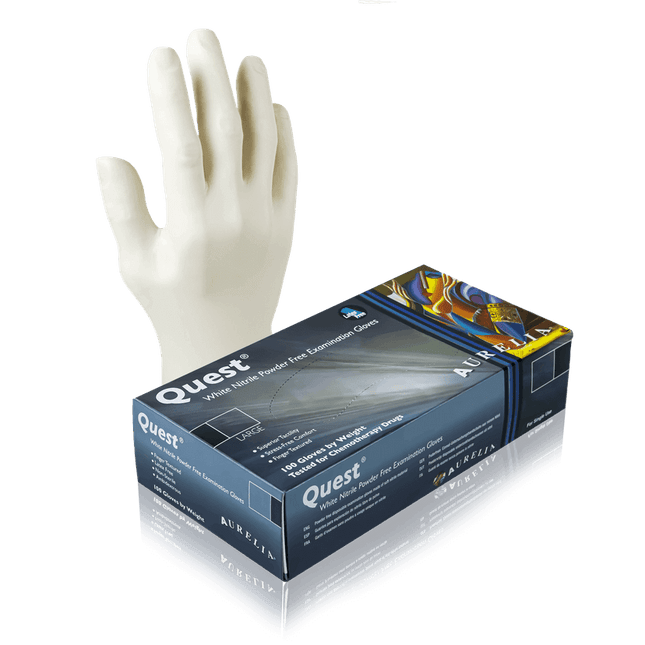 Aurelia Quest Nitrile Exam Gloves, Finger Tip Texture - 10bx/Case | SurgiMac Dental Supply