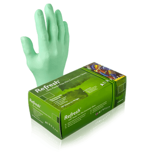 Aurelia Refresh Latex Gloves, Honeycomb Texture - 10bx/Case | SurgiMac Dental Supply