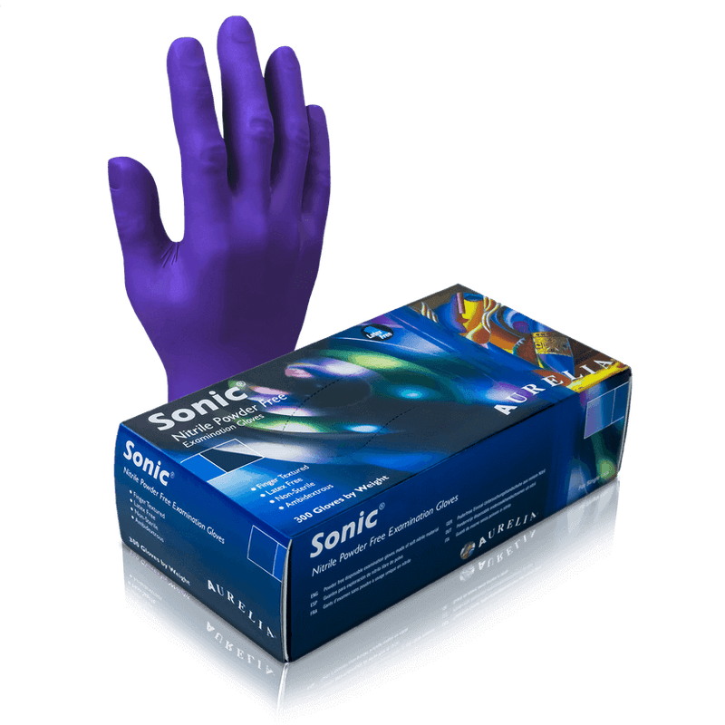 Aurelia Sonic Nitrile Exam Gloves, Tip Texture - 10bx/Case | SurgiMac Dental Supply