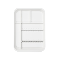 B-Lok Divided Tray, Size B (Ritter) - White, Plastic, 13-3/8" x 9-5/8" x 7/8" | SurgiMac Dental Supply