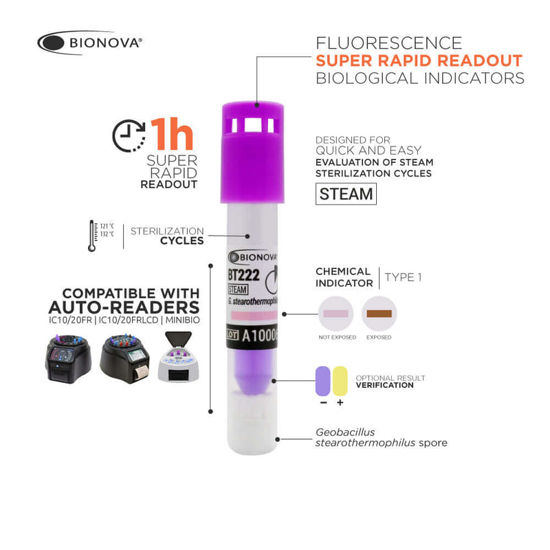 Fluorescence SCBI For Steam, 60°C (1h), 50/Bx BT222